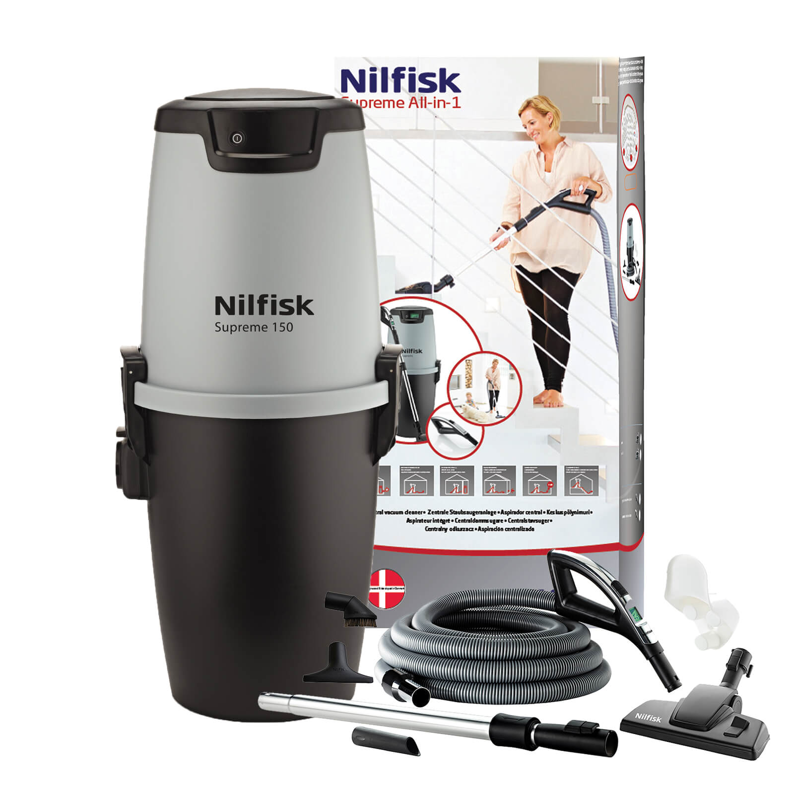 Nilfisk All-in-1 Supreme Deluxe Zentralstaubsauger Komplettpaket